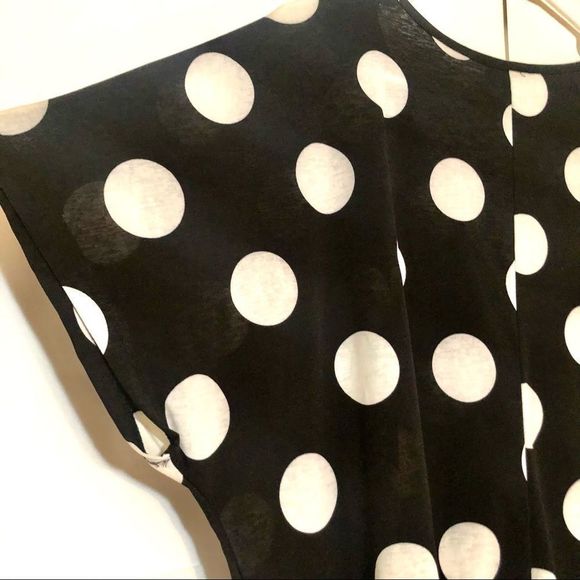 Lavish Black & White Polka Dot Shirt Women’s L - Picture 7 of 16